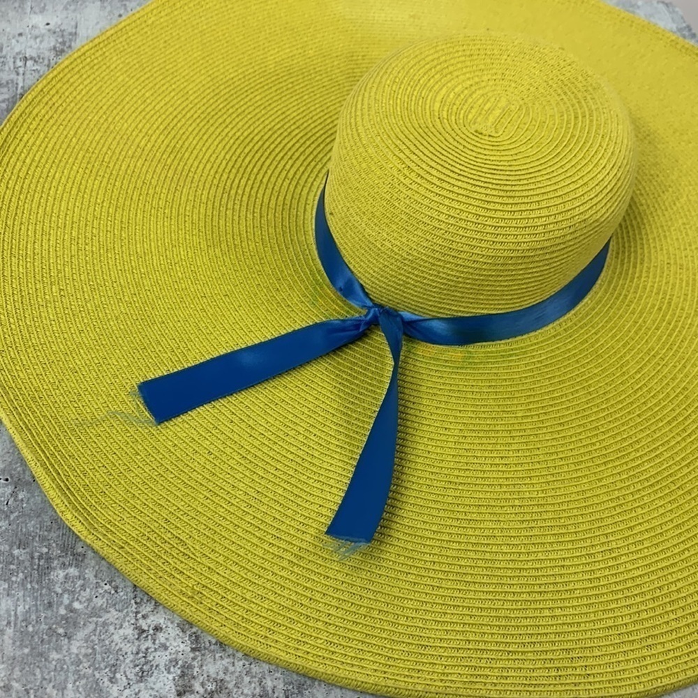 San Diego Hat Company Green Straw Giant Floppy Sun Hat - Picture 3 of 8